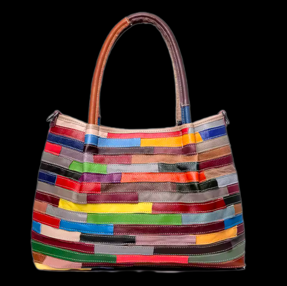 Real Leather Large Colourful Bag